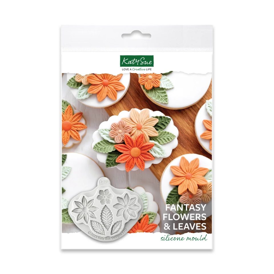 Katy Sue siliconen mal Fantasy Flowers and Leaves