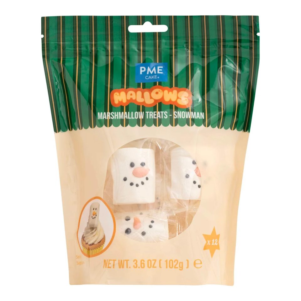 PME Christmas Marshmallow Decorations Snowman 12 stuks