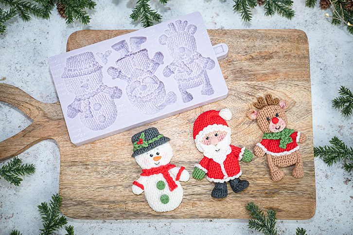 Karen Davies siliconen mal Knitted Christmas