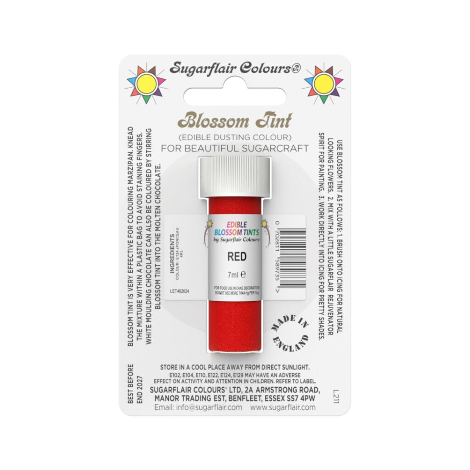 Sugarflair kleurpoeder Red 7 ml