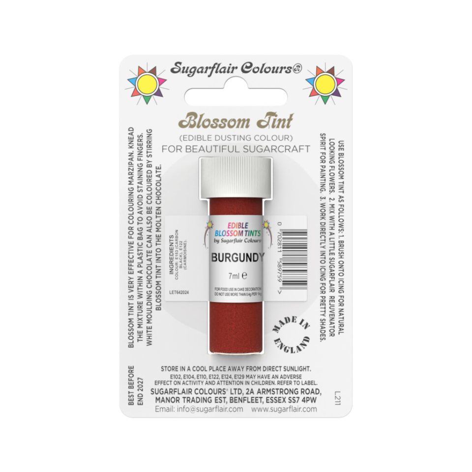 Sugarflair kleurpoeder Burgundy 7 ml