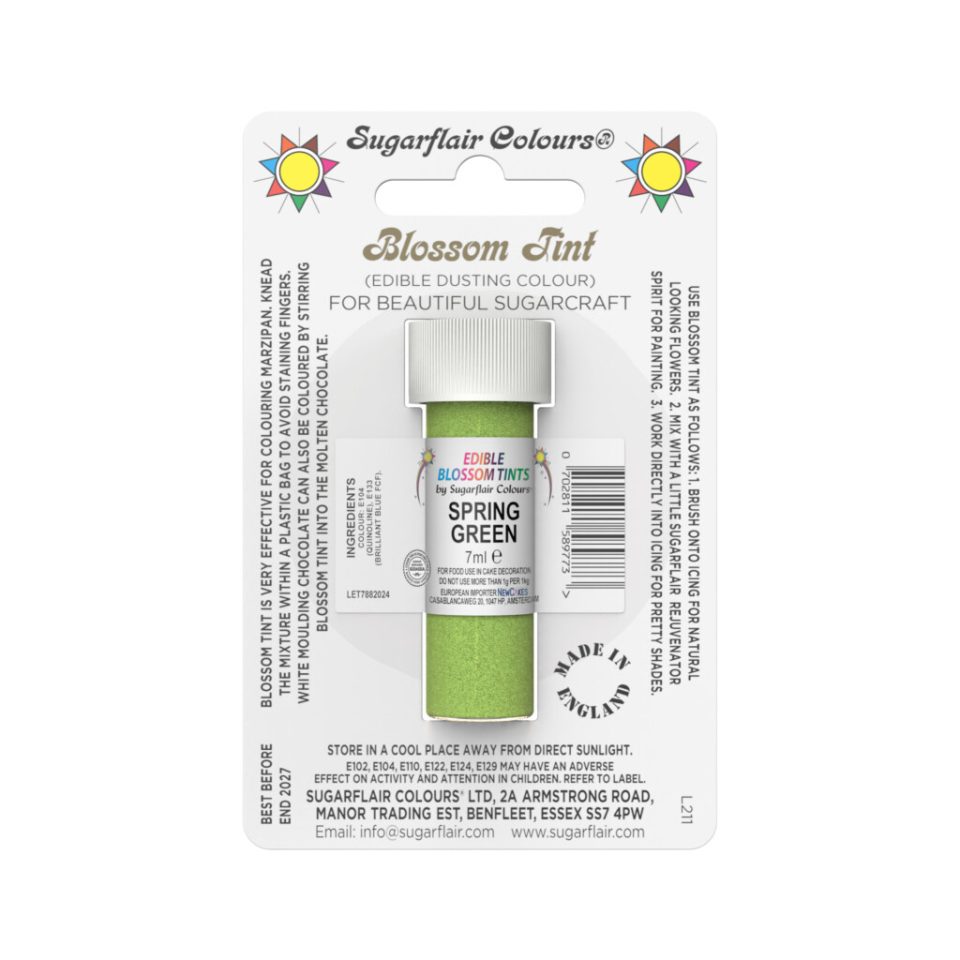 Sugarflair kleurpoeder Spring Green 7 ml