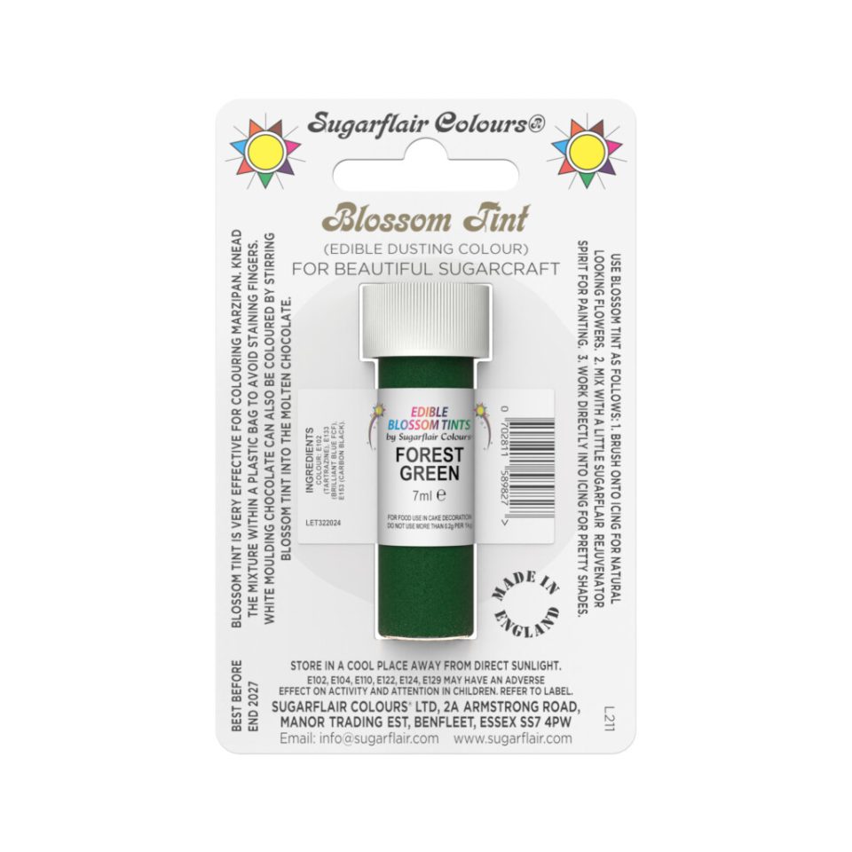 Sugarflair kleurpoeder Forest Green 7 ml