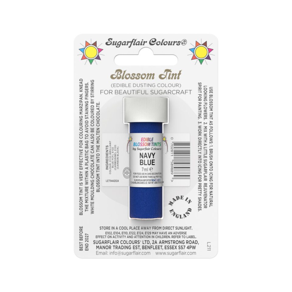 Sugarflair kleurpoeder Navy Blue 7 ml