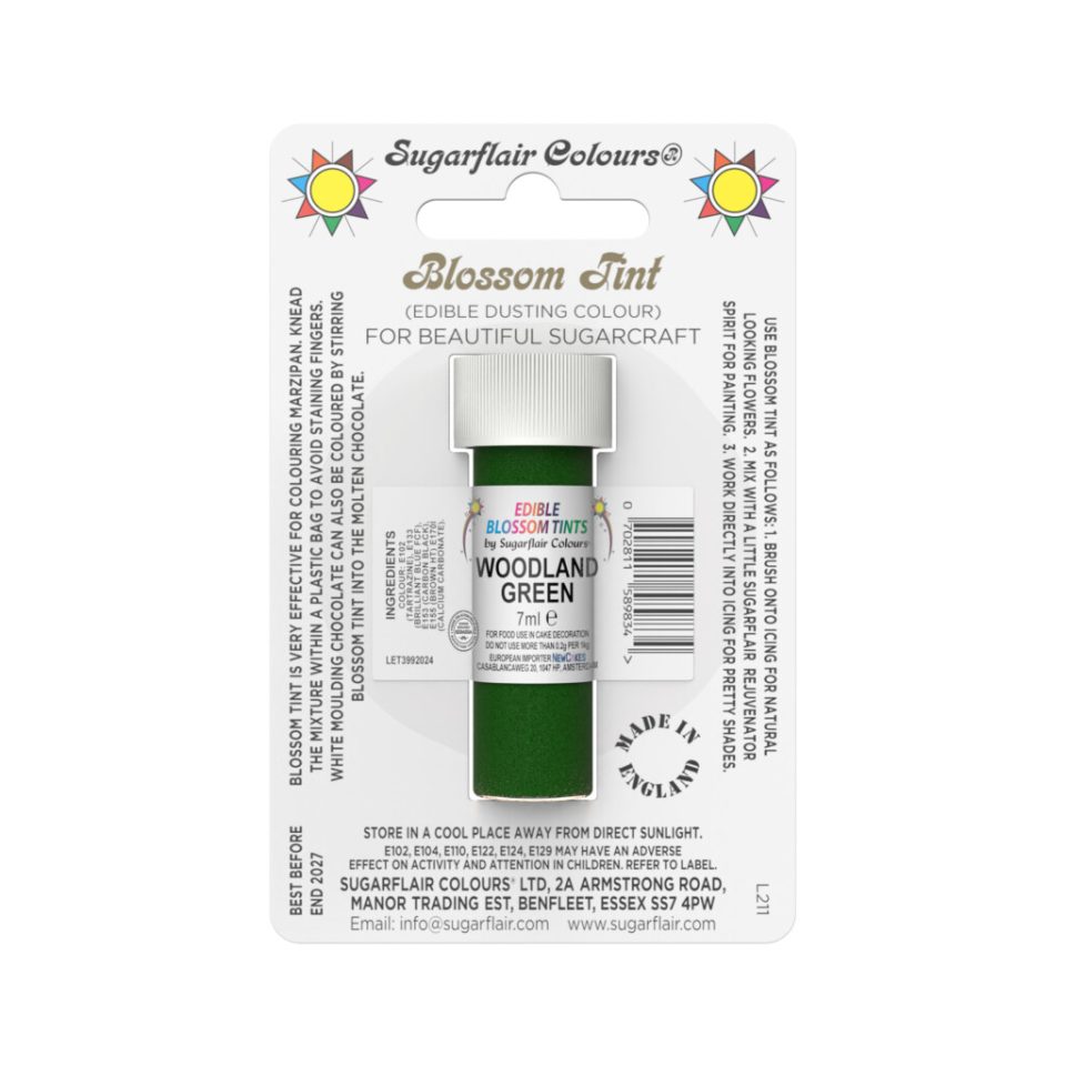 Sugarflair kleurpoeder Woodland Green 7 ml
