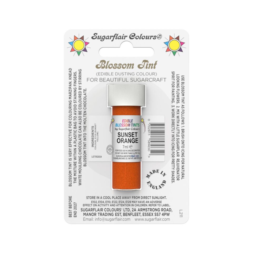Sugarflair kleurpoeder Sunset Orange 7 ml