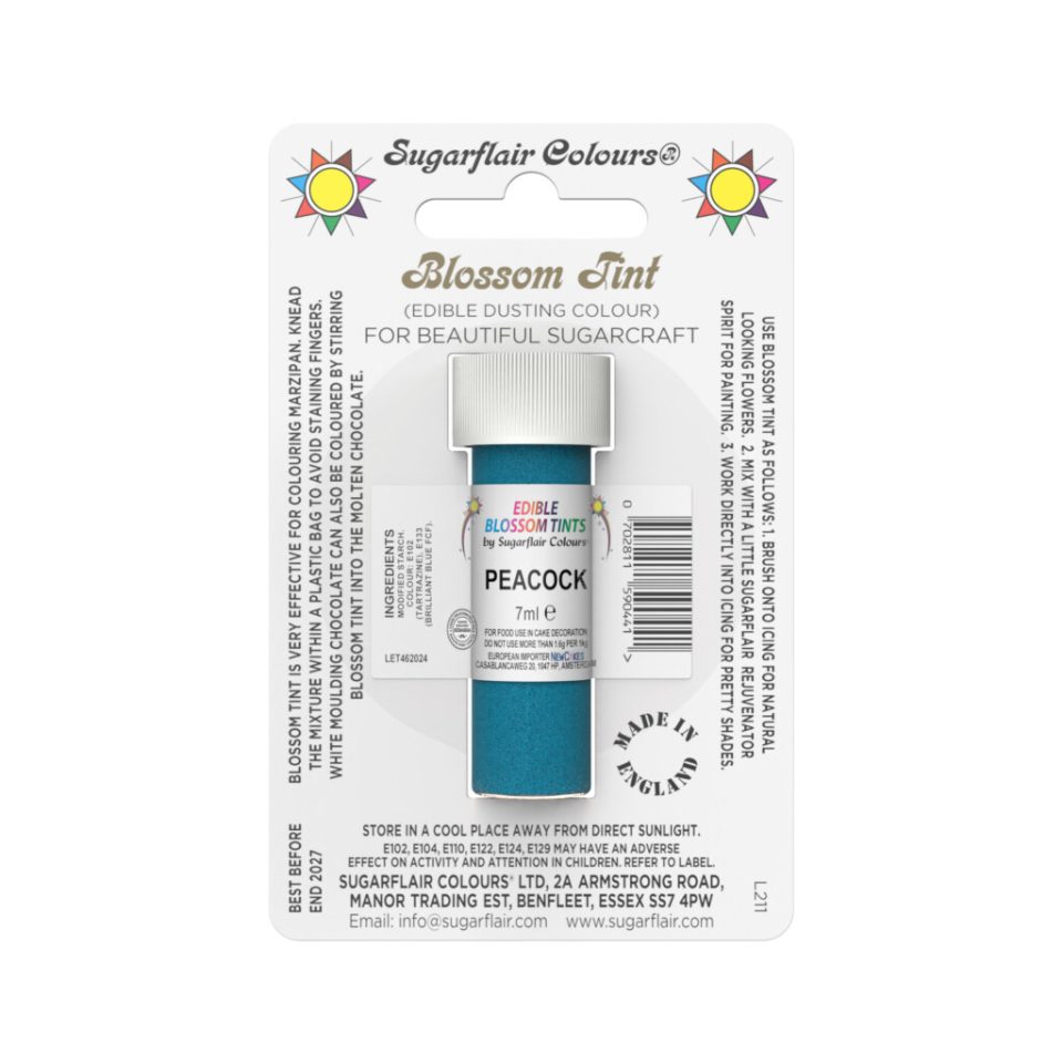 Sugarflair kleurpoeder Peacock 7 ml