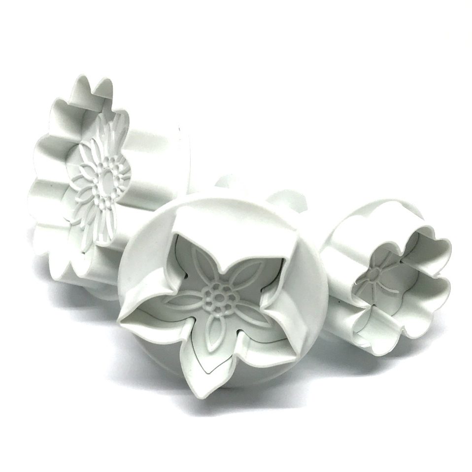 Dekofee uitstekers met uitwerper bloemen Mix set van 3