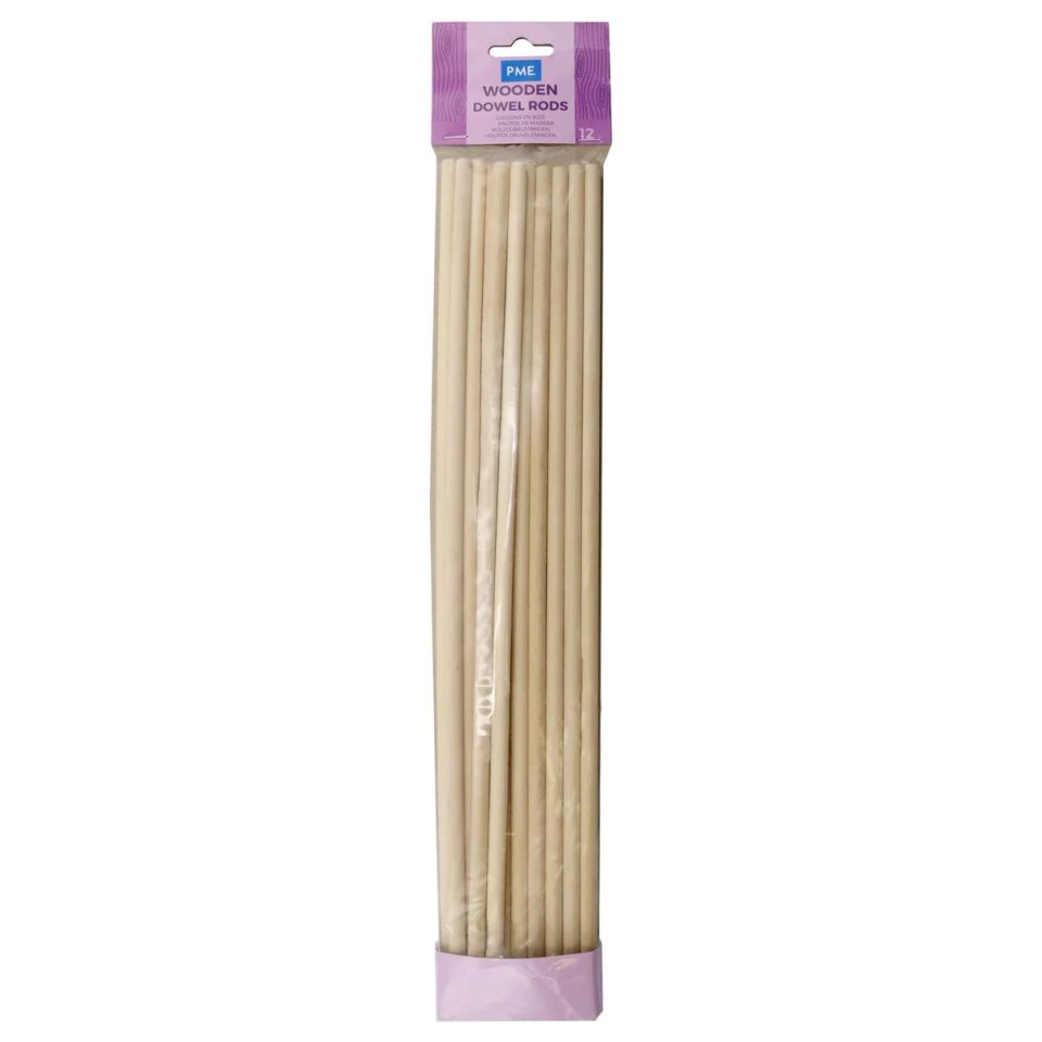 PME Dowel Rods Wood 12 stuks