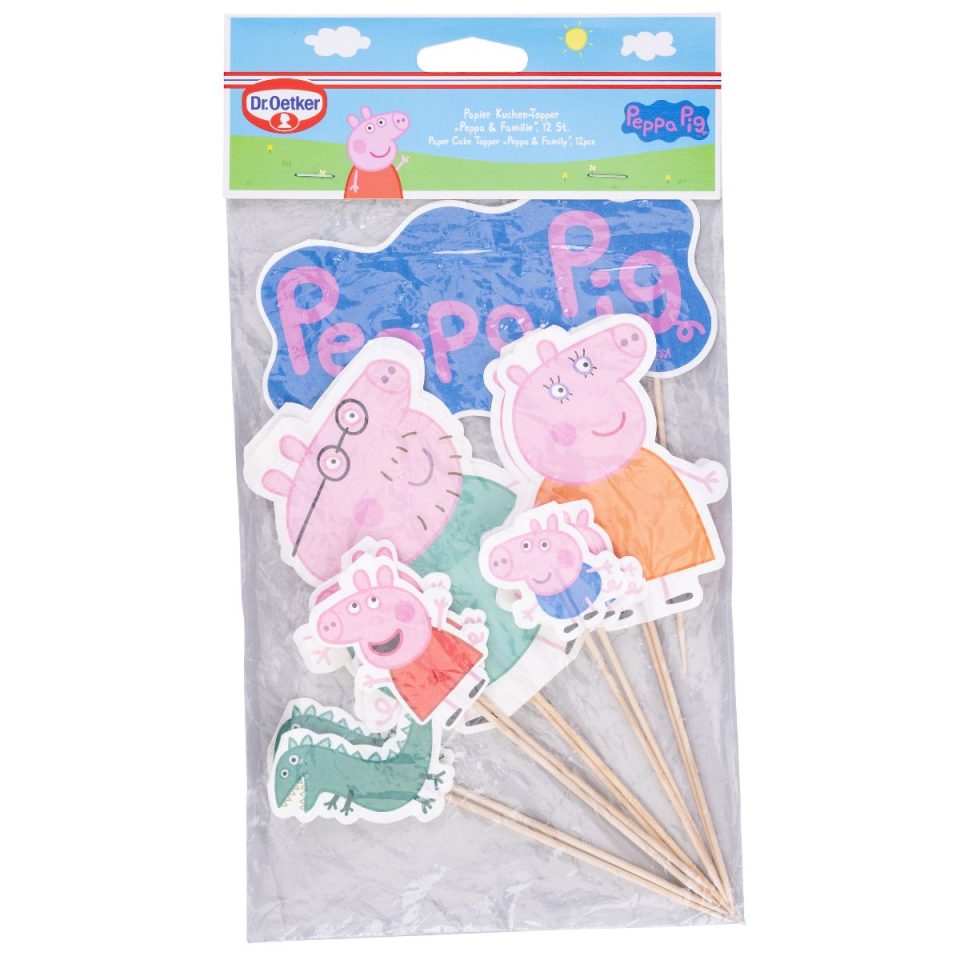 Dr. Oetker Cake Toppers Peppa Pig & Family set van 12