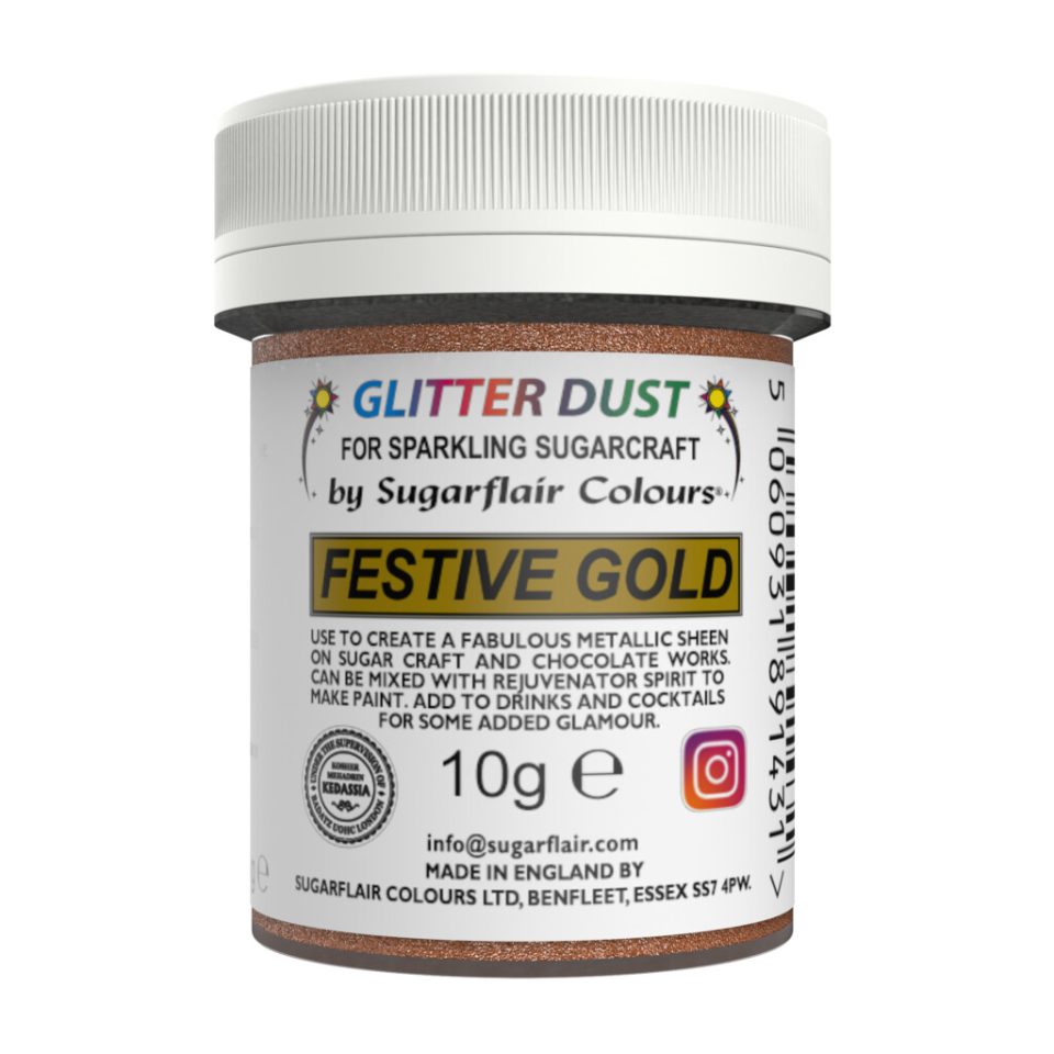 Sugarflair eetbare glitter Dust Festive Gold 10 g