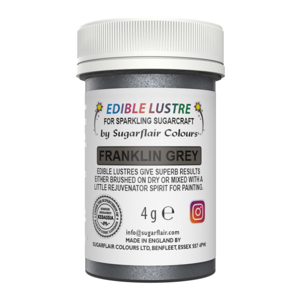 Sugarflair Edible Lustre Franklin Grey 4 g