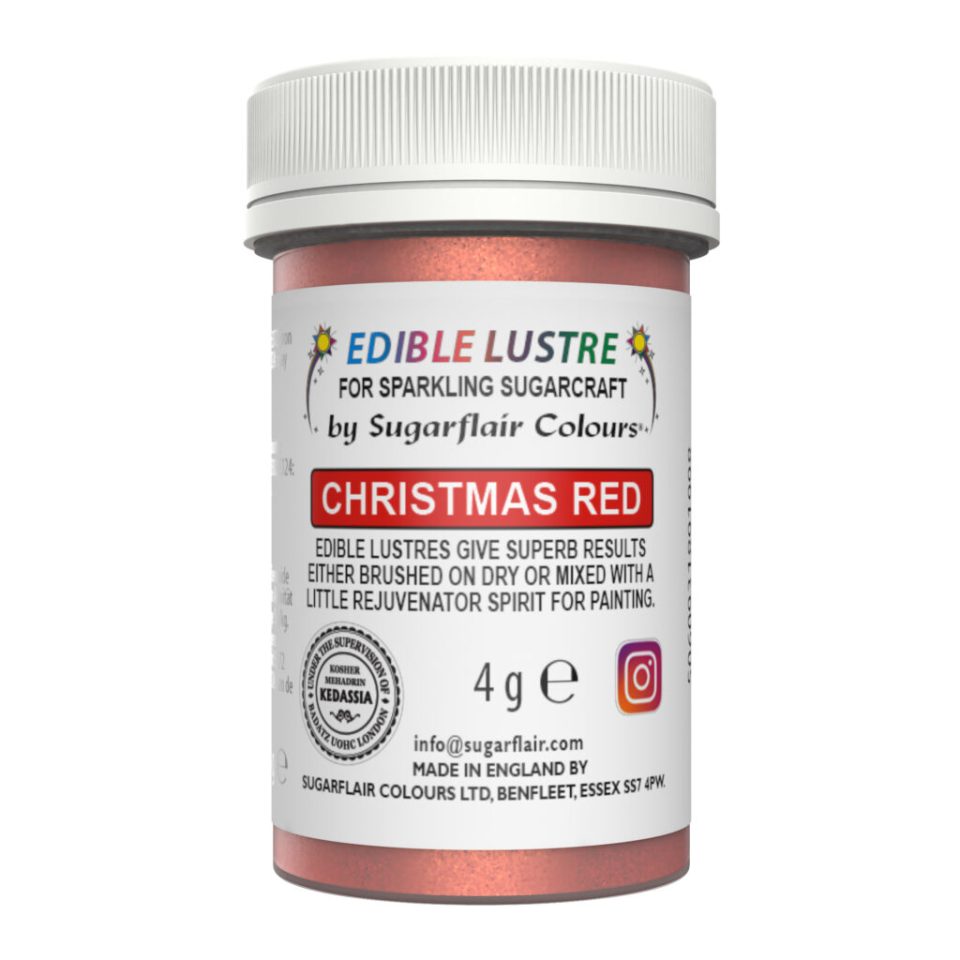 Sugarflair Edible Lustre Christmas Red 4 g