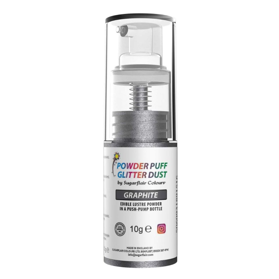 Sugarflair Pump Spray Powder Puff Glitter Dust Graphite 10 g