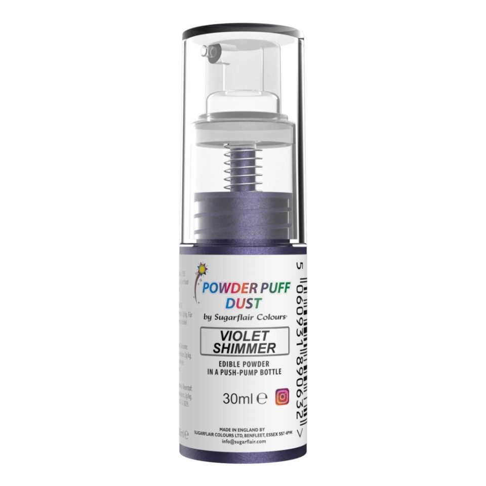 Sugarflair Pump Spray Powder Puff Dust Violet Shimmer 10 g