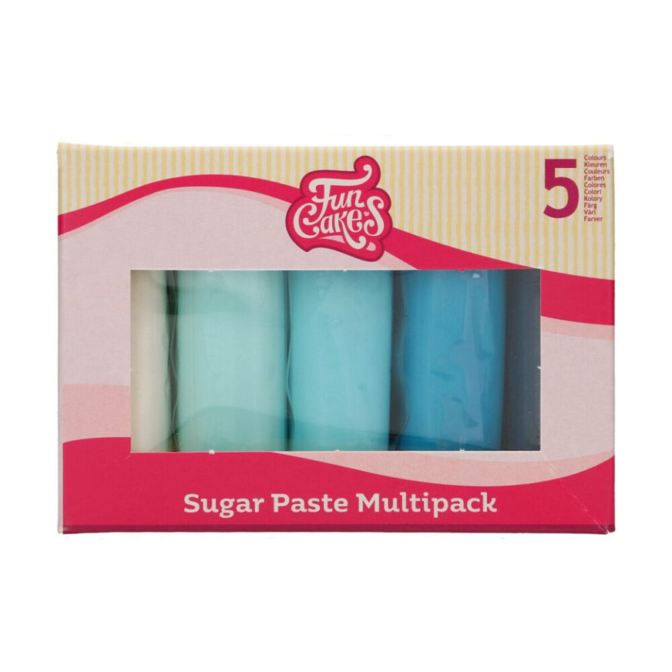 FunCakes Fondant Multipack Blue Colour Palette 5x100 g