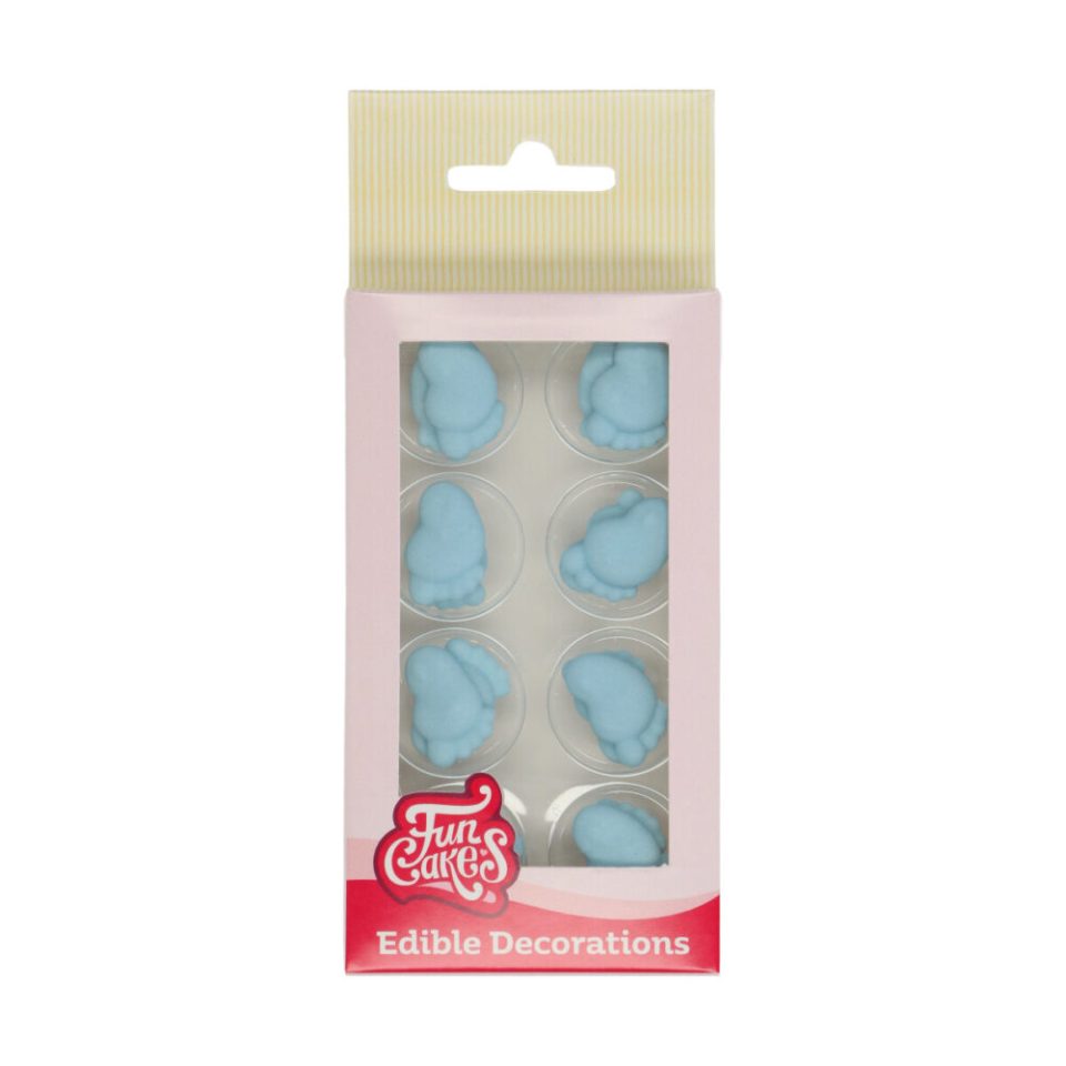 FunCakes suikerdecoraties Baby Feet Blue set van 16