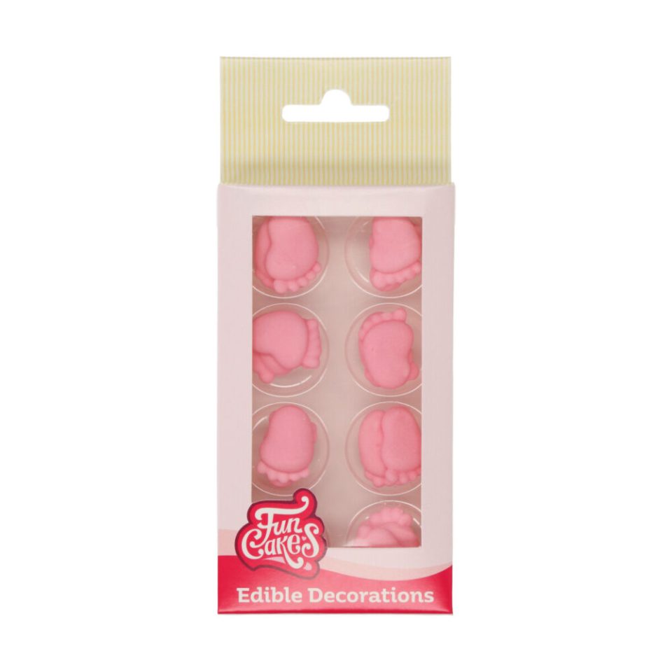 FunCakes suikerdecoraties Baby Feet Pink set van 16