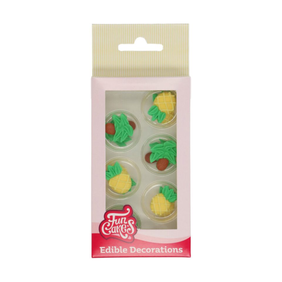 FunCakes suikerdecoraties Pineapple & Palm Trees set van 12