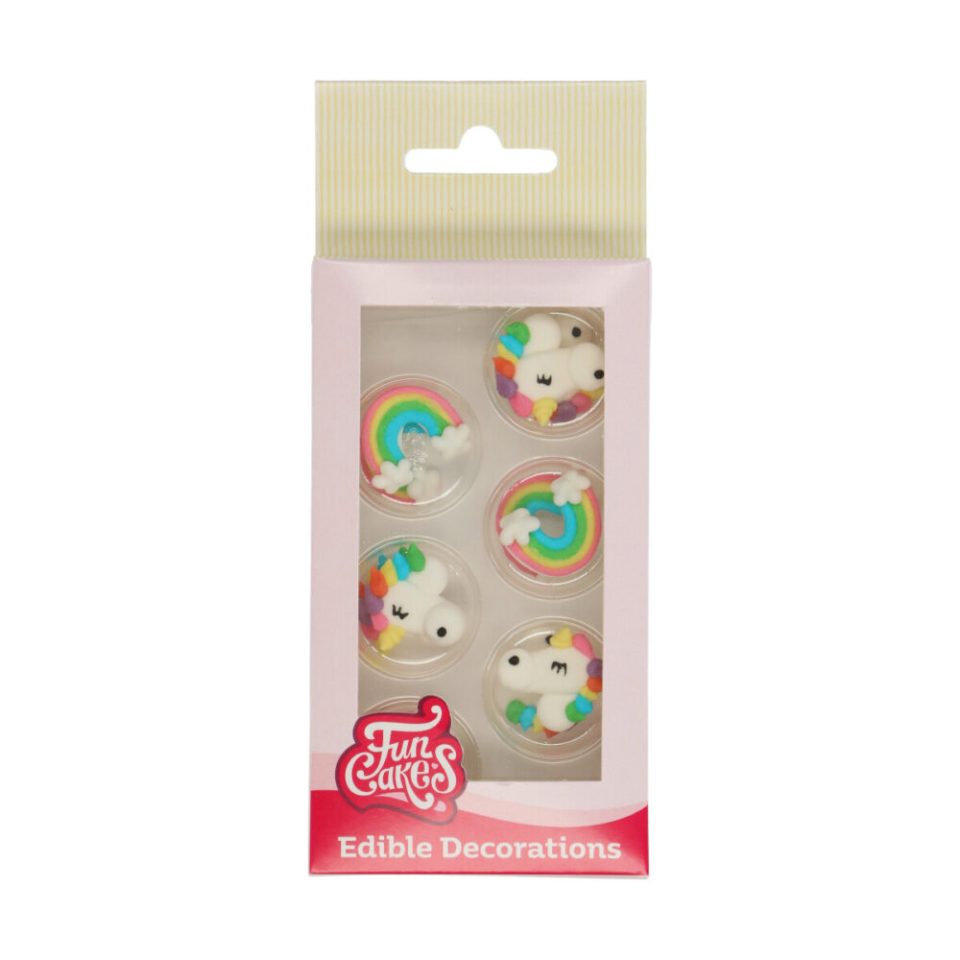 FunCakes suikerdecoraties Unicorn & Rainbow set van 12