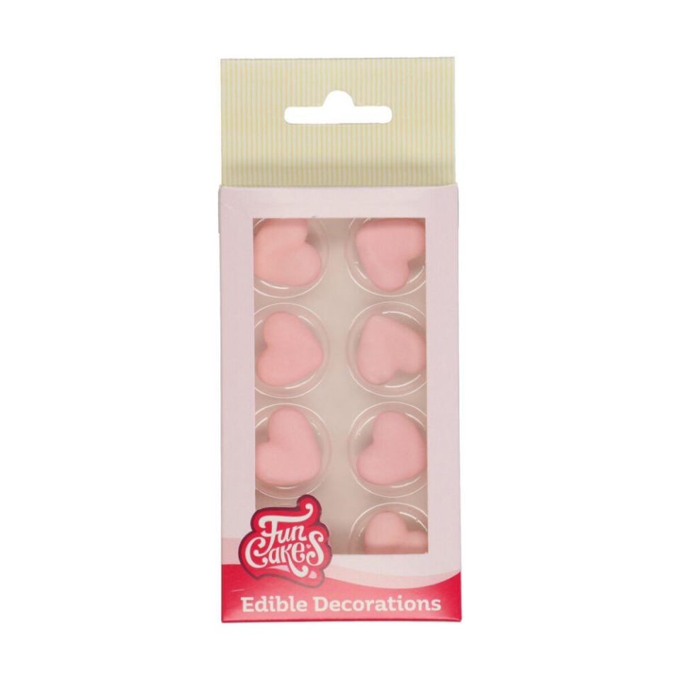 FunCakes suikerdecoraties Heart Pink set van 8