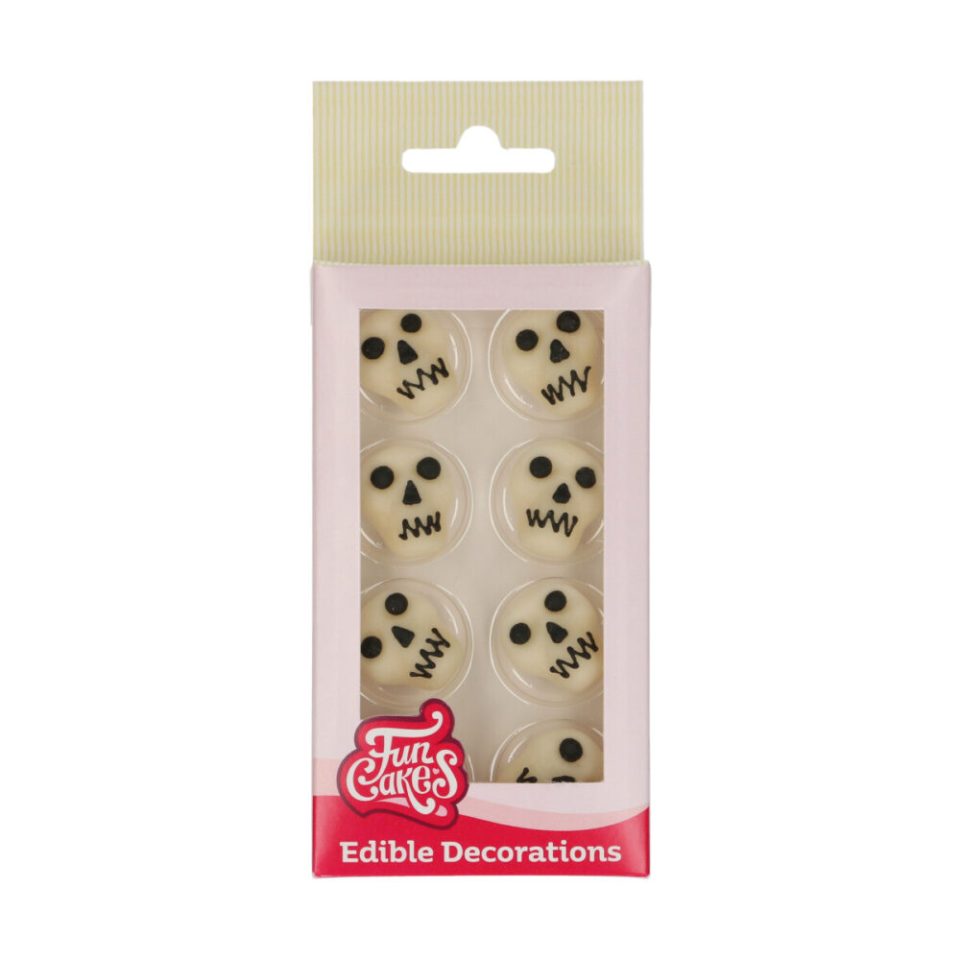 FunCakes Fondant Decorations Skulls set van 8