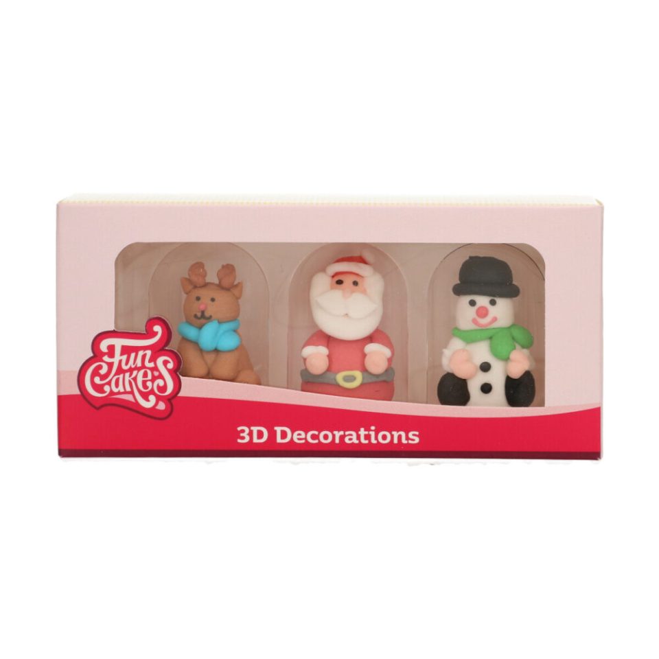 FunCakes suikerdecoraties 3D Christmas Figures set van 3
