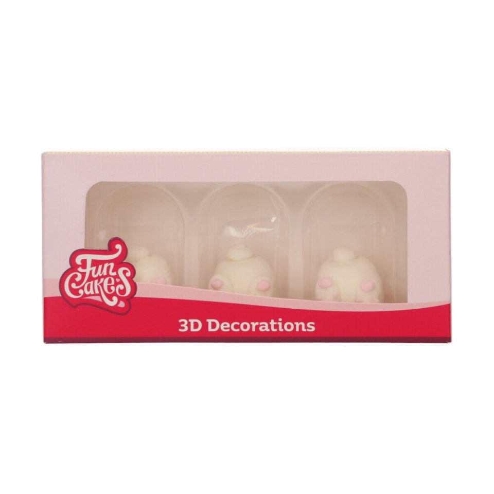 FunCakes suikerdecoraties 3D Bunny Butts set van 3