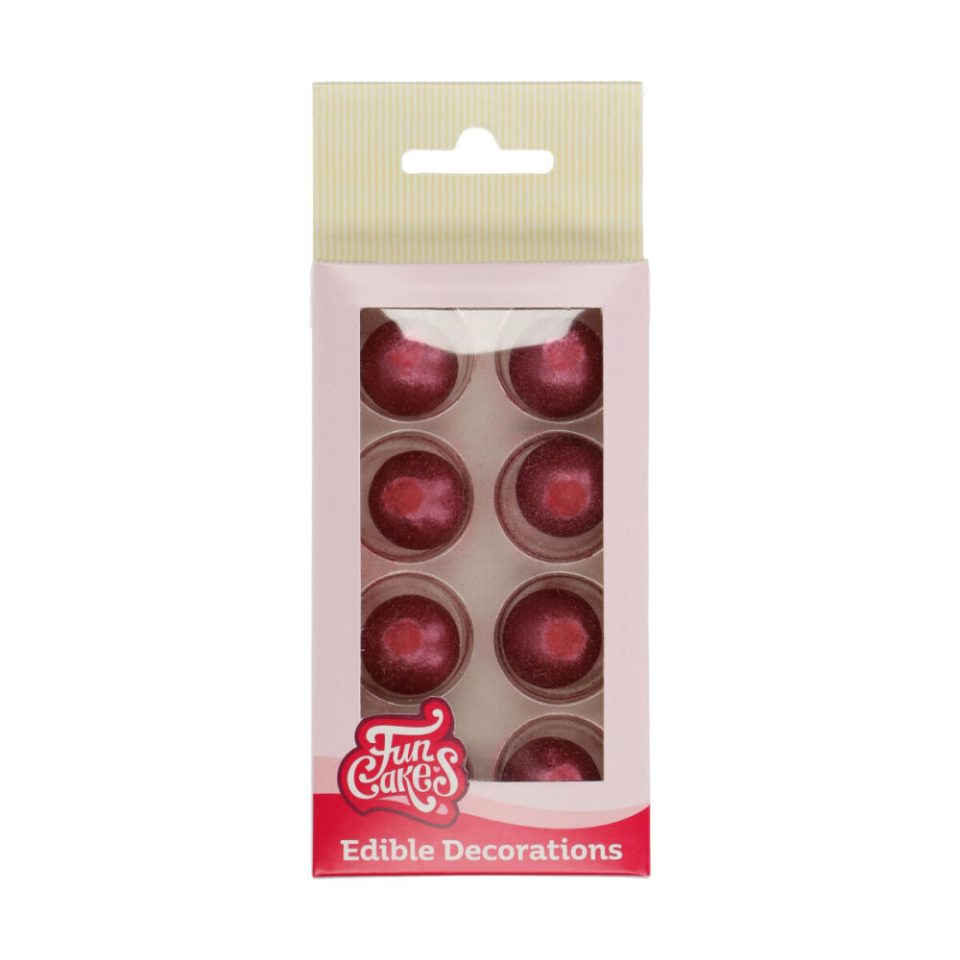 FunCakes Pearl Choco Balls Ruby set van 8