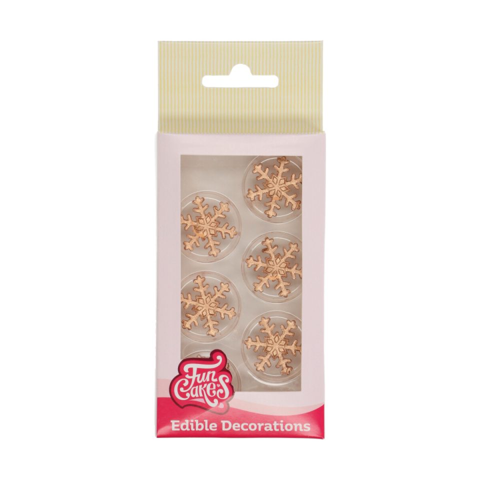 FunCakes Fondant Decorations Ice Crystal Bronze Gold set van 6