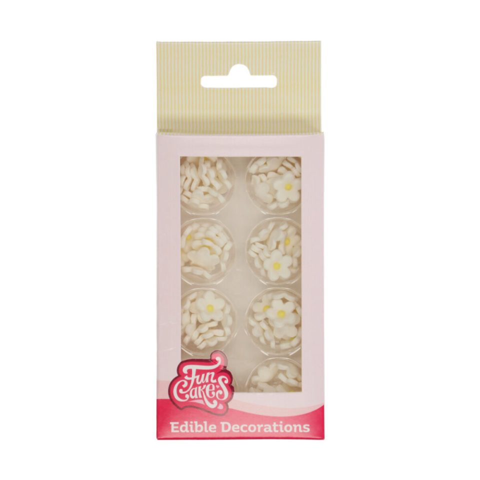 FunCakes suikerdecoraties White Blossoms 64 stuks