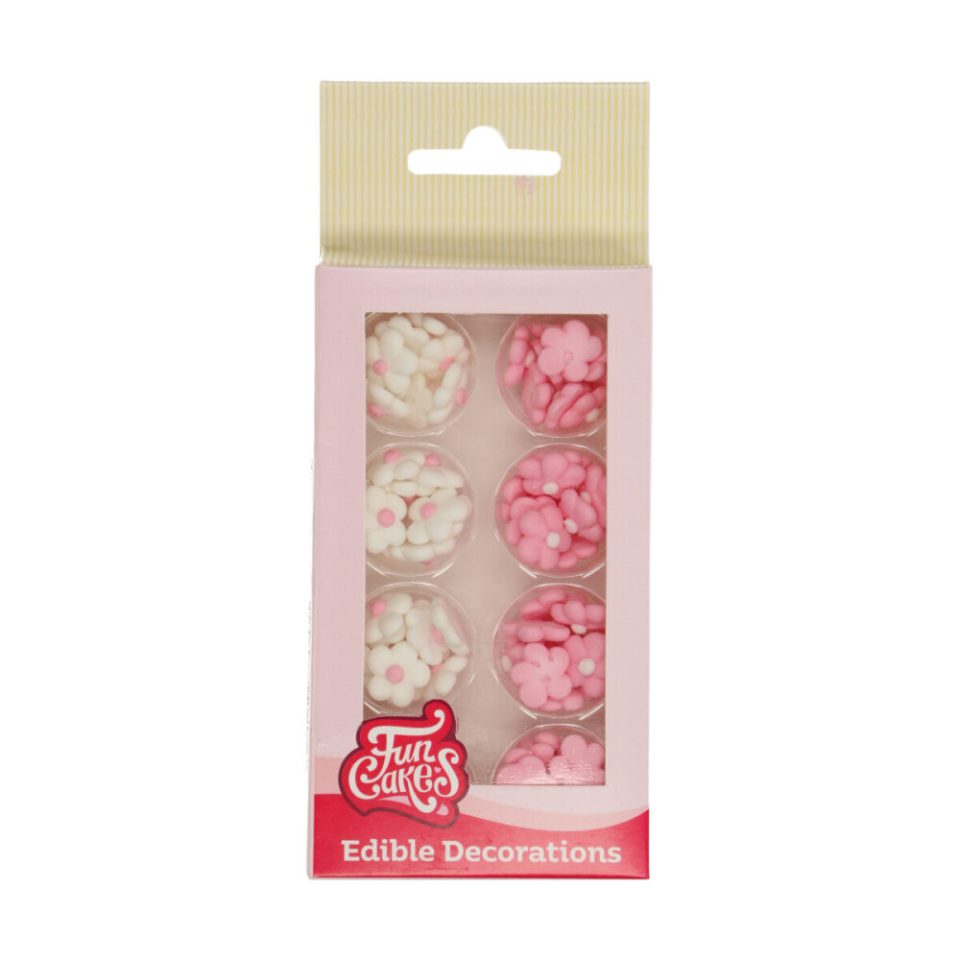 FunCakes suikerdecoraties Little Flower Mix White/Pink Set