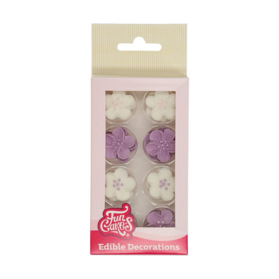 FunCakes suikerdecoraties Flower Mix Purple set van 24