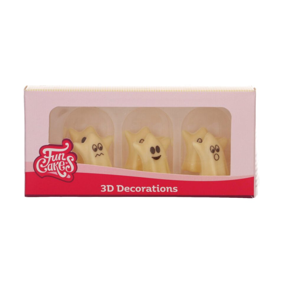 FunCakes Chocolate Decorations 3D Ghosts set van 6