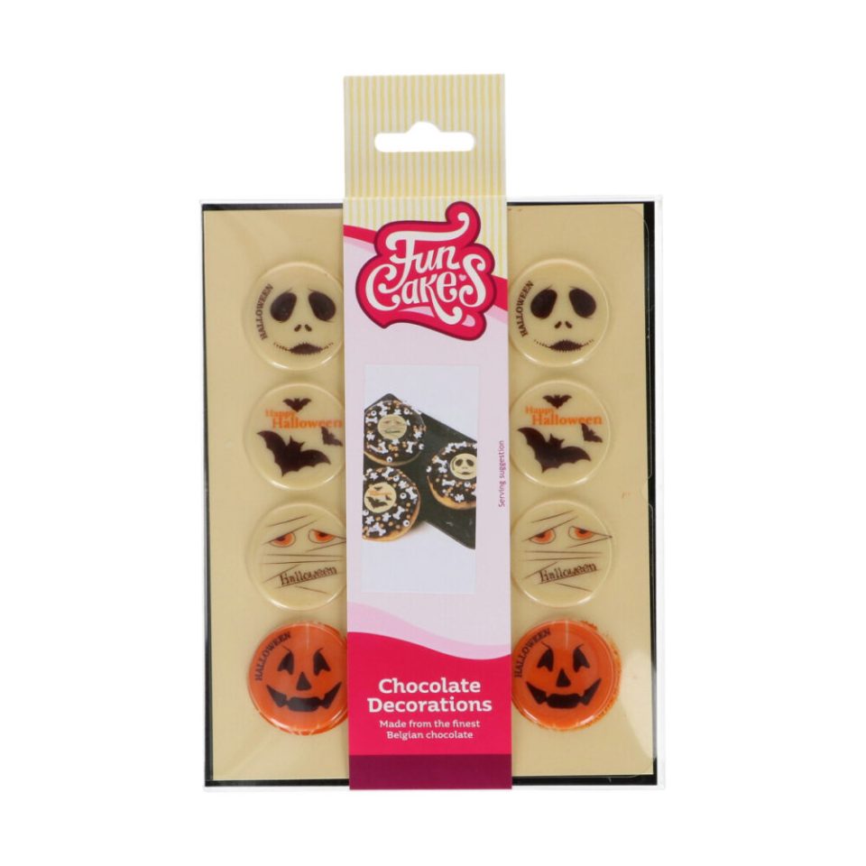 FunCakes Chocolate Decorations Halloween Ø3,8Cm set van 12