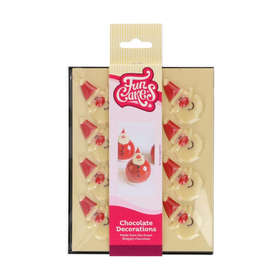 FunCakes Chocolate Decorations Santa set van 12