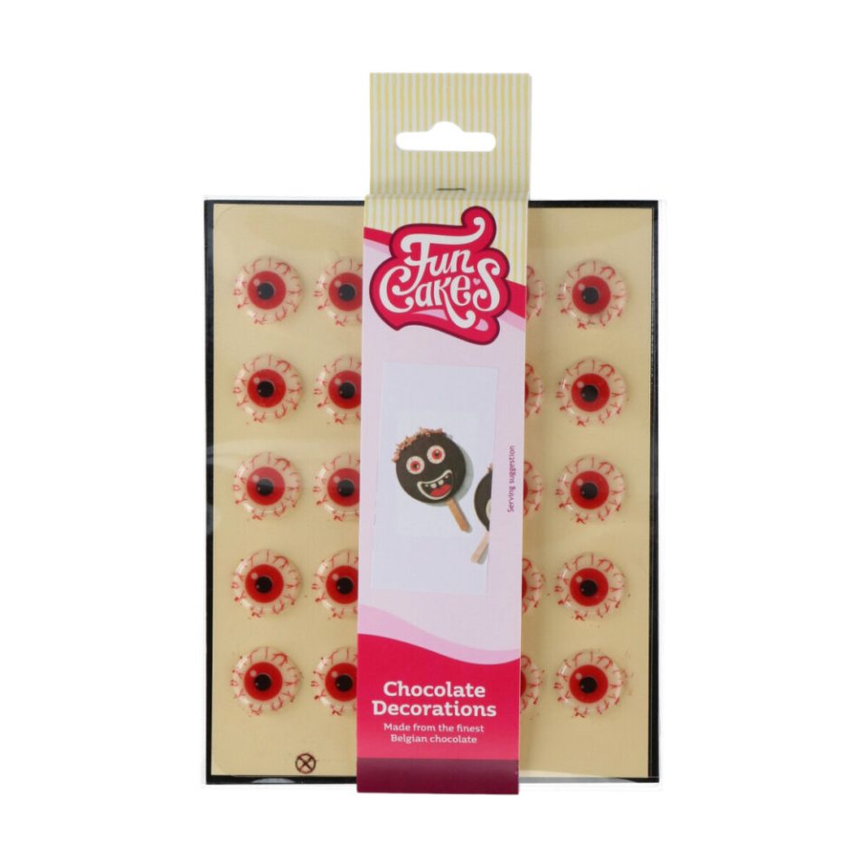 FunCakes Chocolate Decoration Half Eyeball set van 25