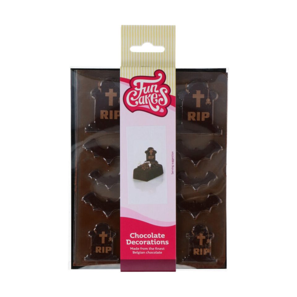 FunCakes Chocolate Decoration Halloween Graveyards set van 12