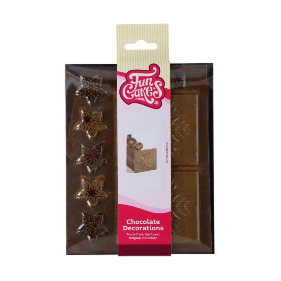 FunCakes Chocolate Decoration Festive Star set van 8