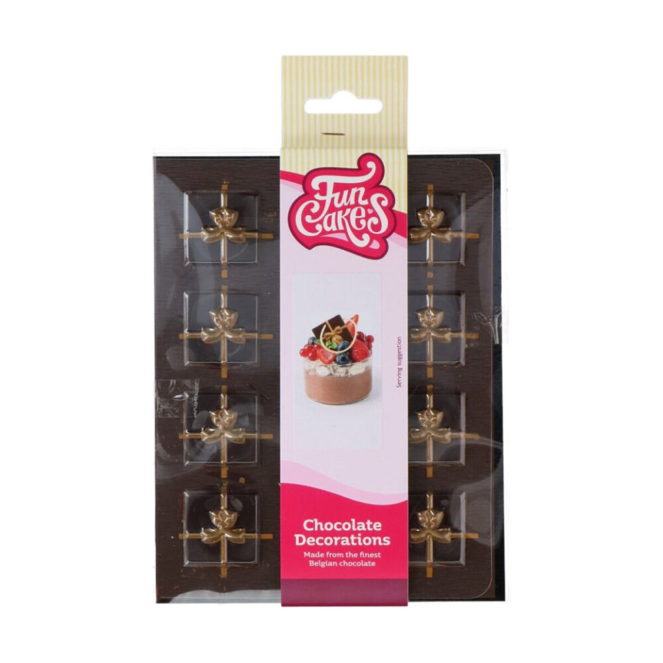 FunCakes Chocolate Decorations Gift Brown/Gold 12 stuks