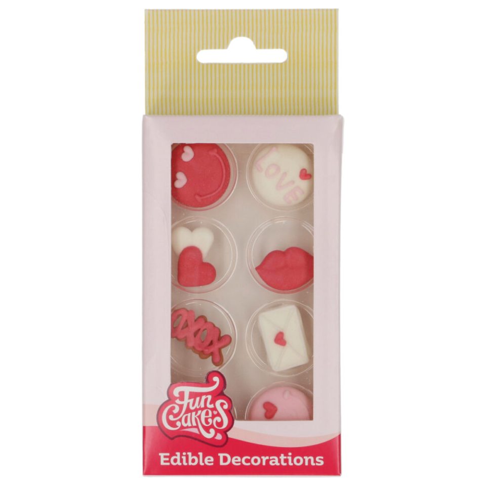 FunCakes suikerdecoraties Love set van 8