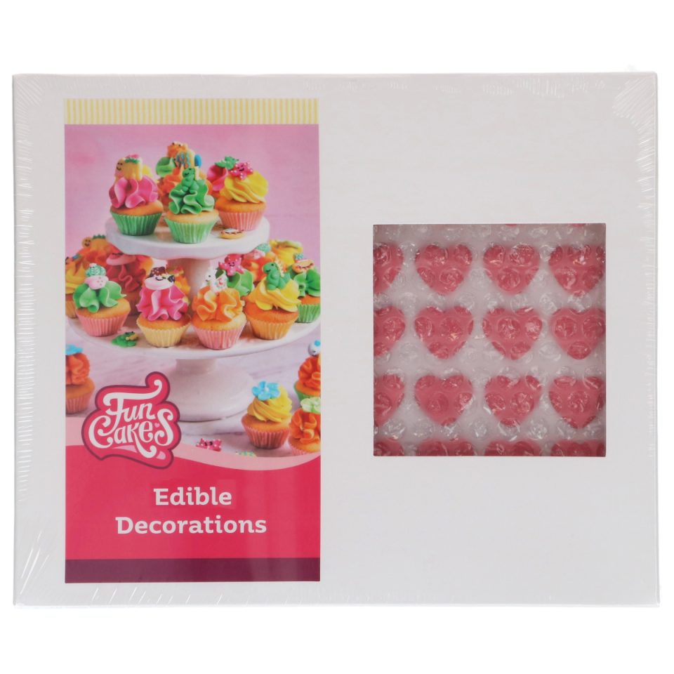 FunCakes suikerdecoraties Heart Red Bulk 336 stuks