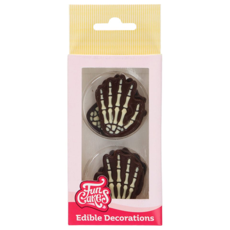 FunCakes Chocolate Decorations Skeleton Hands 6 stuks