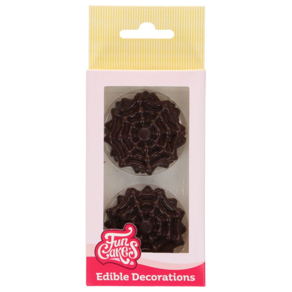 FunCakes Chocolate Decorations Spider Webs 6 stuks