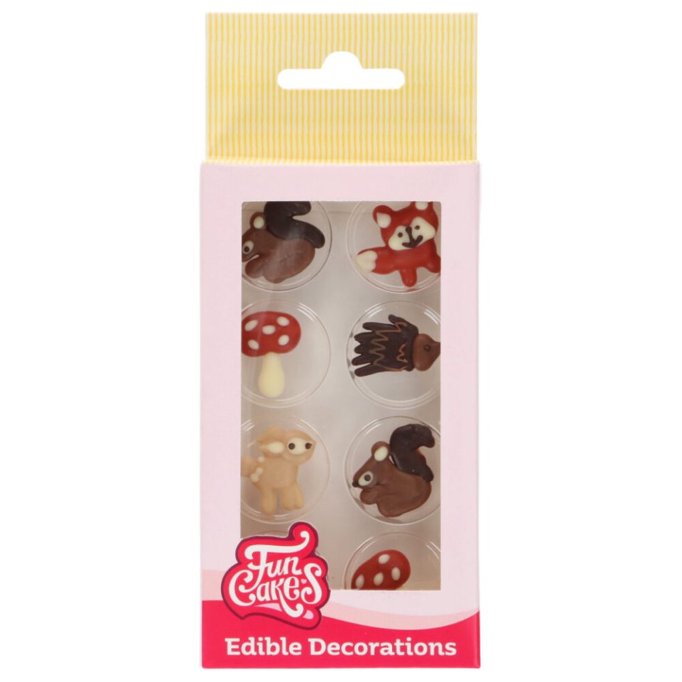 FunCakes Chocolate Decorations Fall Animals set van 8