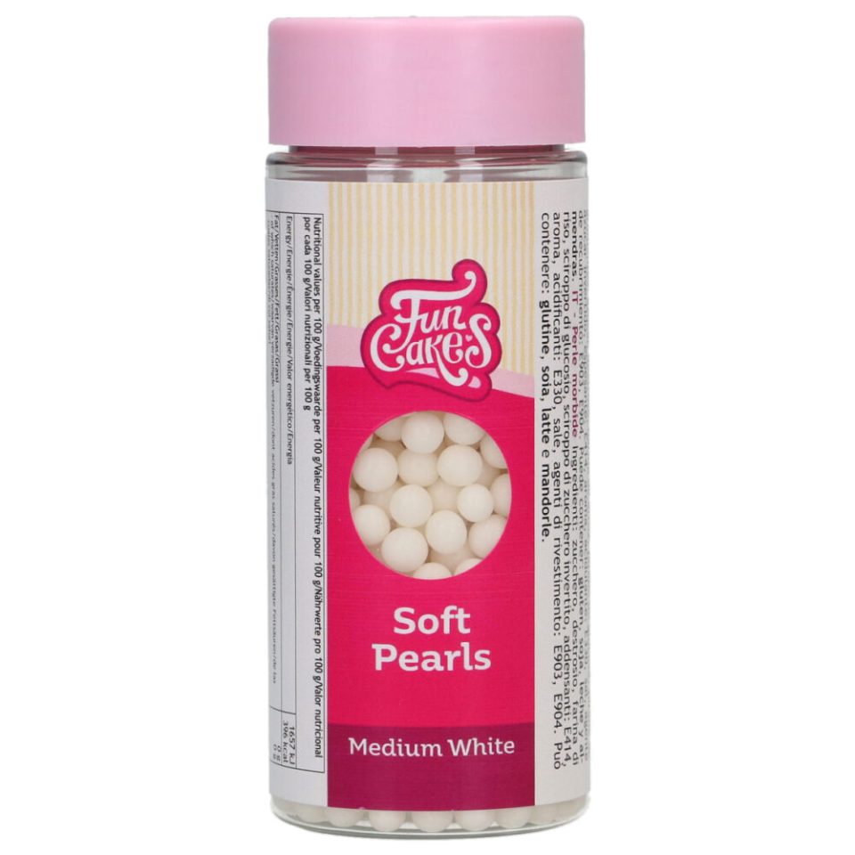 FunCakes Soft Pearls Medium White 60 g