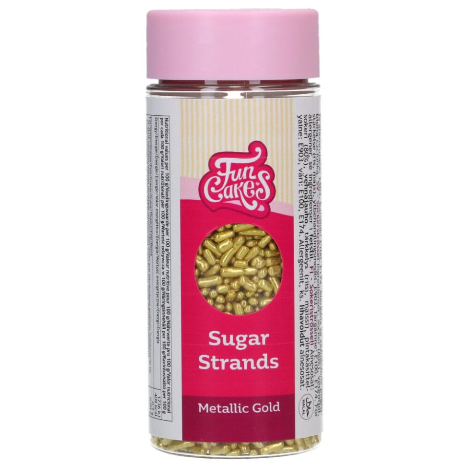 FunCakes Sugar Strands Metallic Gold 80 g
