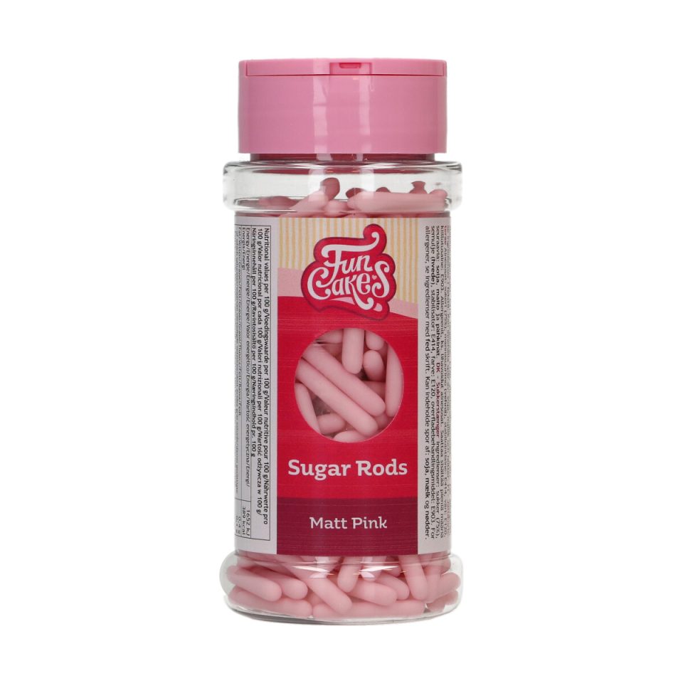 FunCakes Matt Sugar Rods XL Pink 70 g