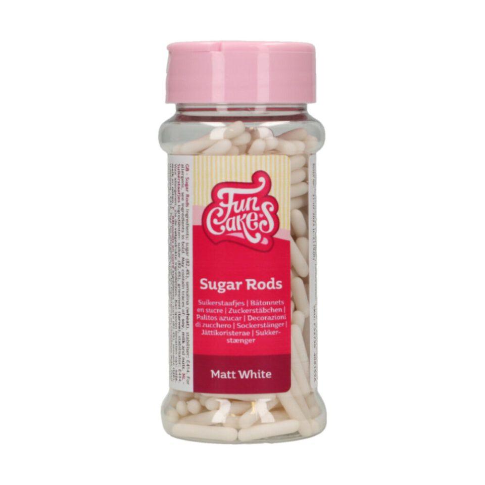 FunCakes Matt Sugar Rods XL White 70 g