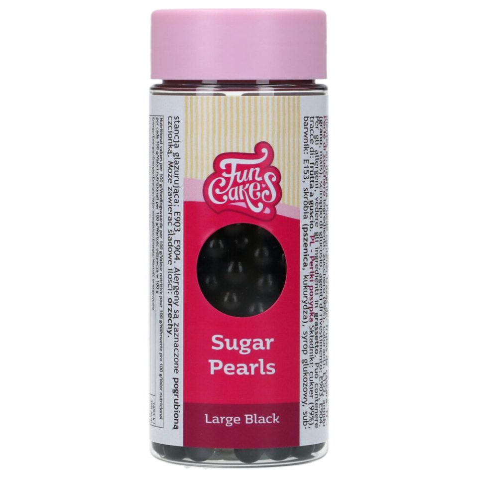 FunCakes Sugar Pearls Large Black 80 g